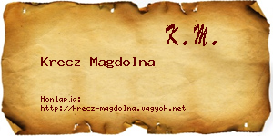 Krecz Magdolna névjegykártya